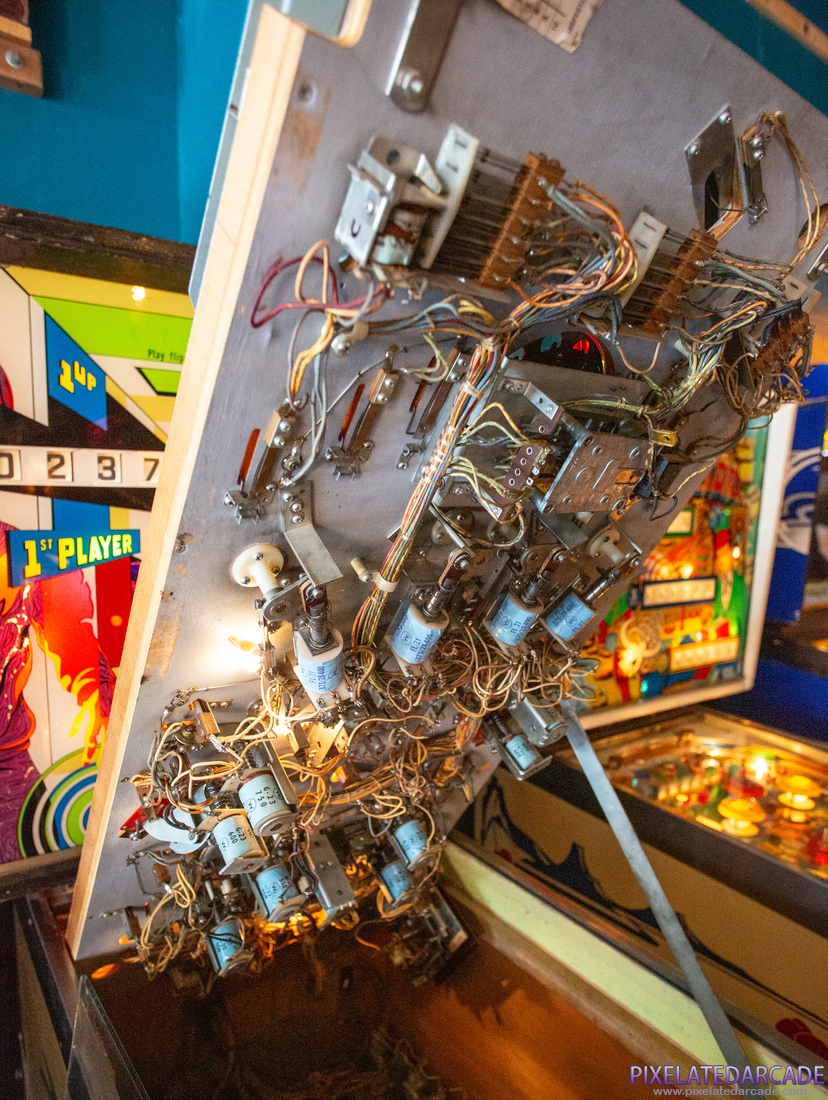 Suspense Photo: Suspense pinball cabinet - Beneath playfield