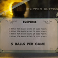 Suspense pinball cabinet - Scoring card