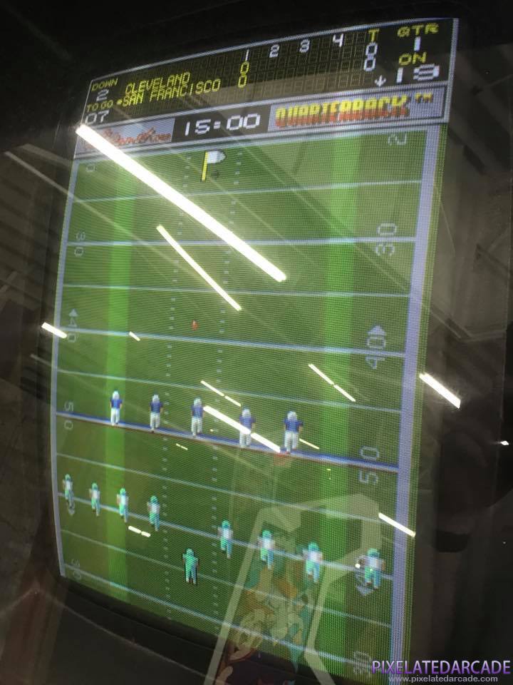 Quarterback Photo: Quarterback arcade cabinet - screen closeup