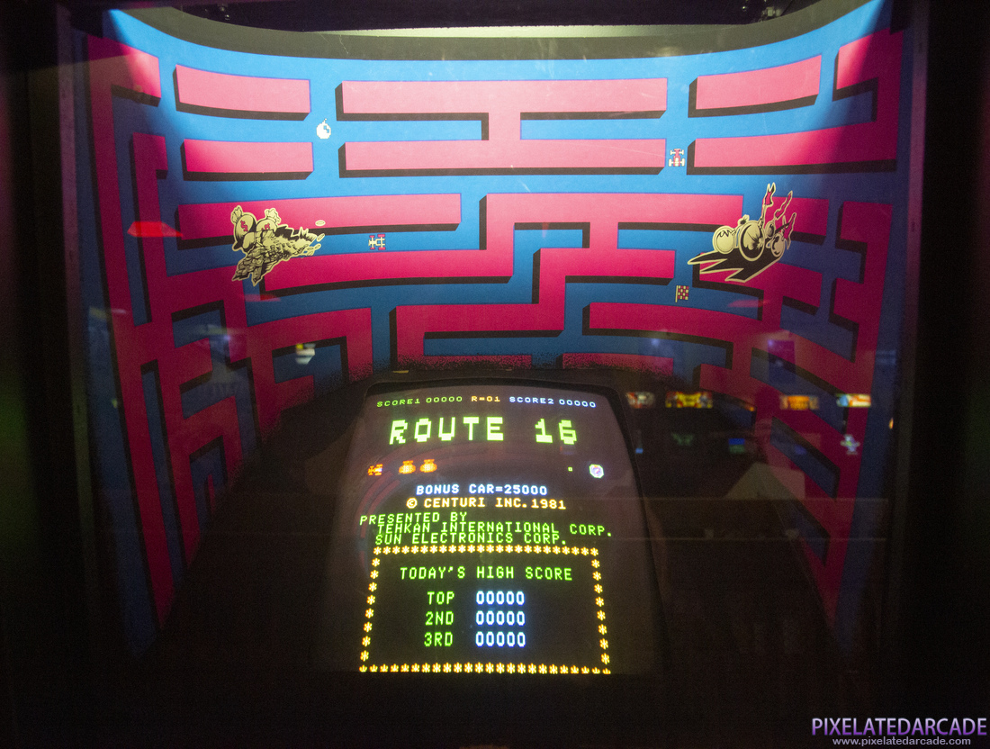 Route 16 Photo: Route 16 arcade cabinet - Monitor and backdrop