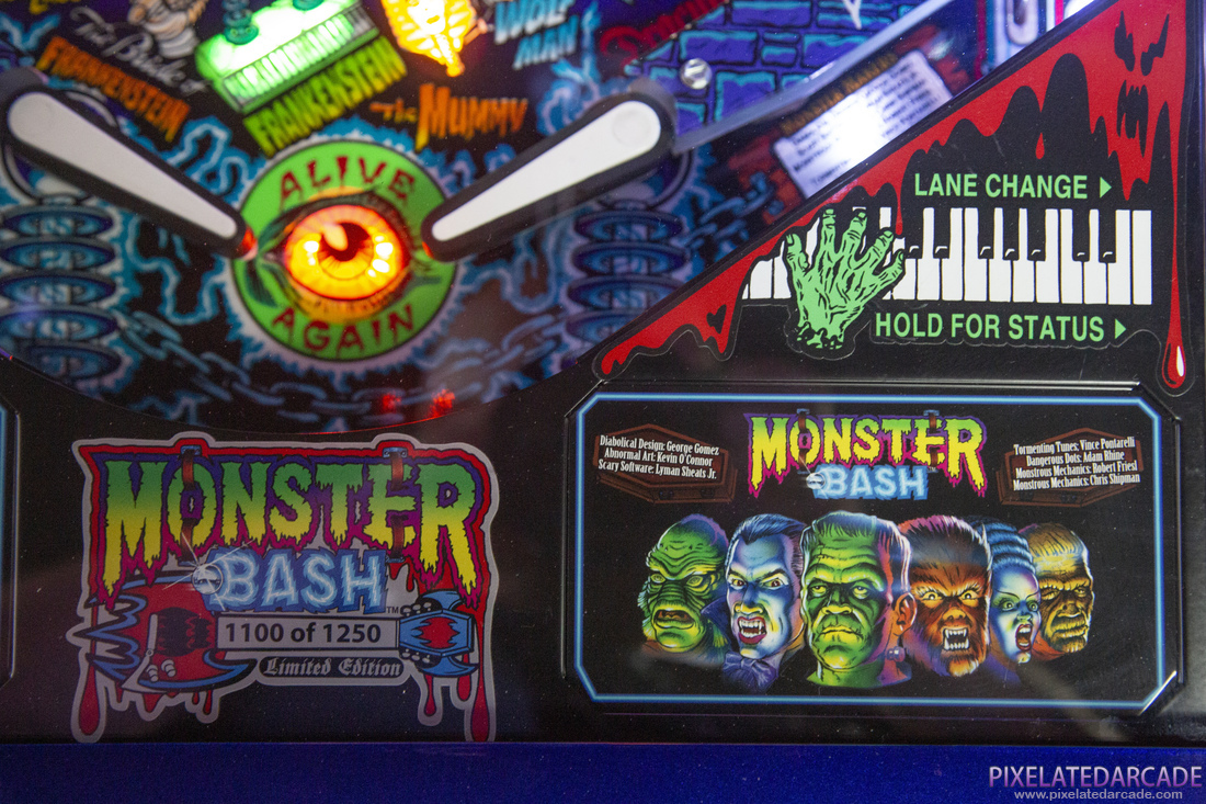 Monster Bash Remake! Photo: Monster Bash Limited Edition pinball cabinet - Credits card