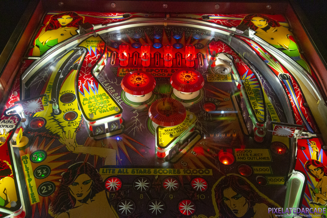 Laser Ball Photo: Laser Ball pinball cabinet - Upper playfield