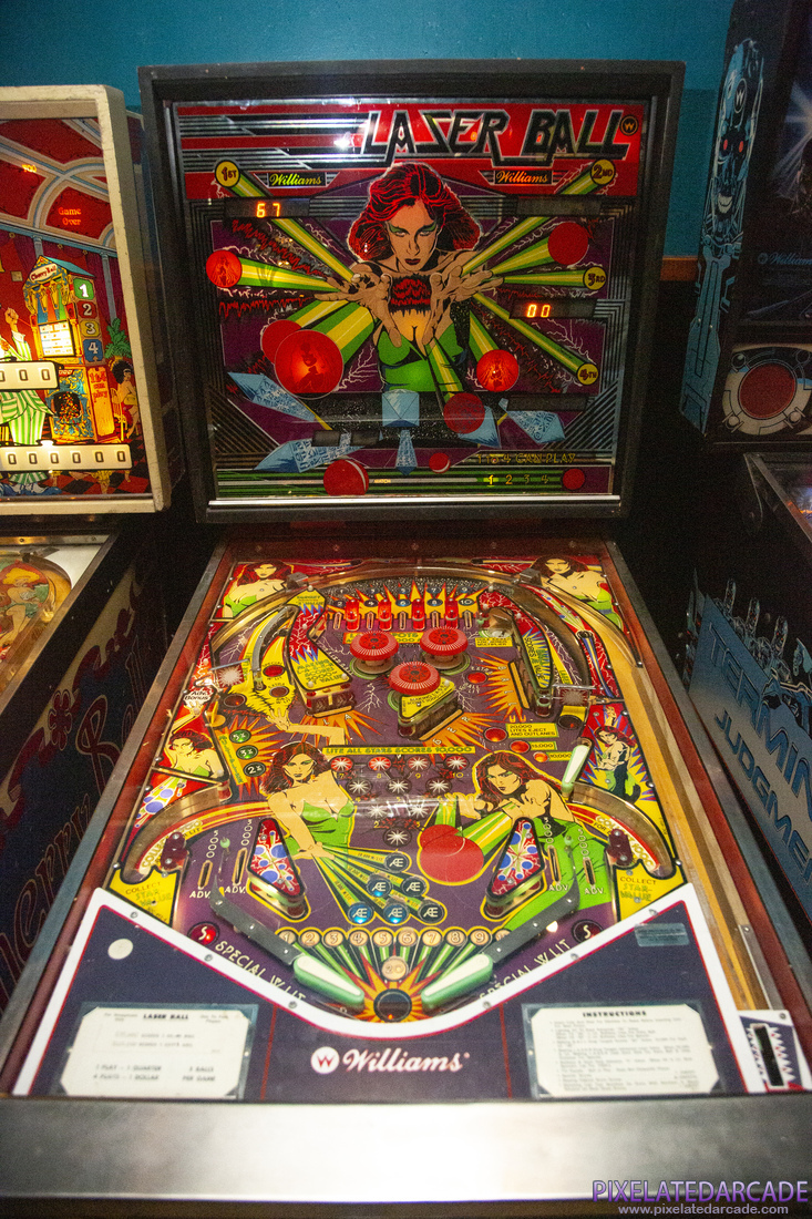 Laser Ball Photo: Laser Ball pinball cabinet - Playfield and backbox