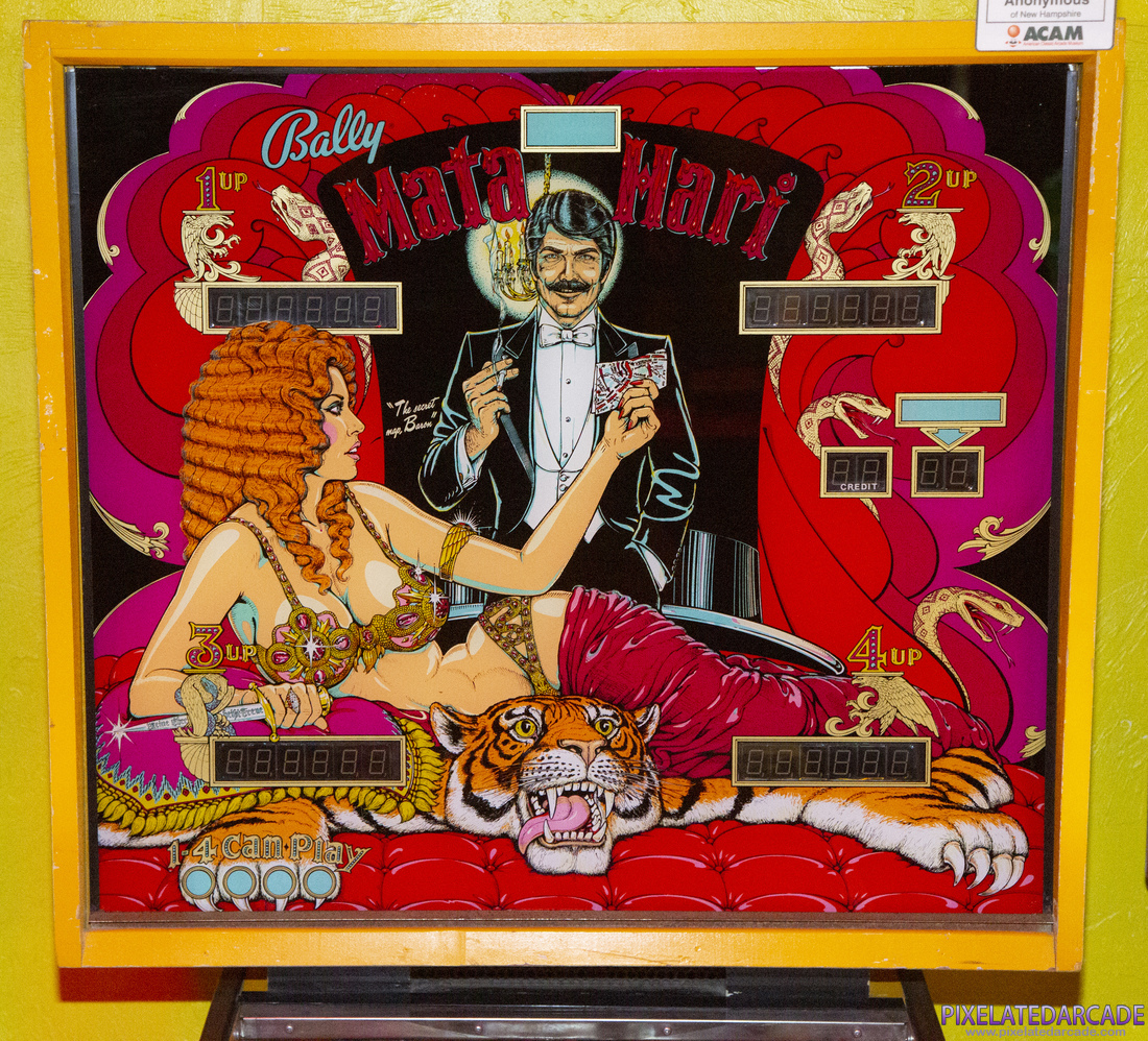 Mata Hari Photo: Mata Hari pinball cabinet - Backglass (not illuminated)