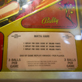 Mata Hari pinball cabinet - Scoring card