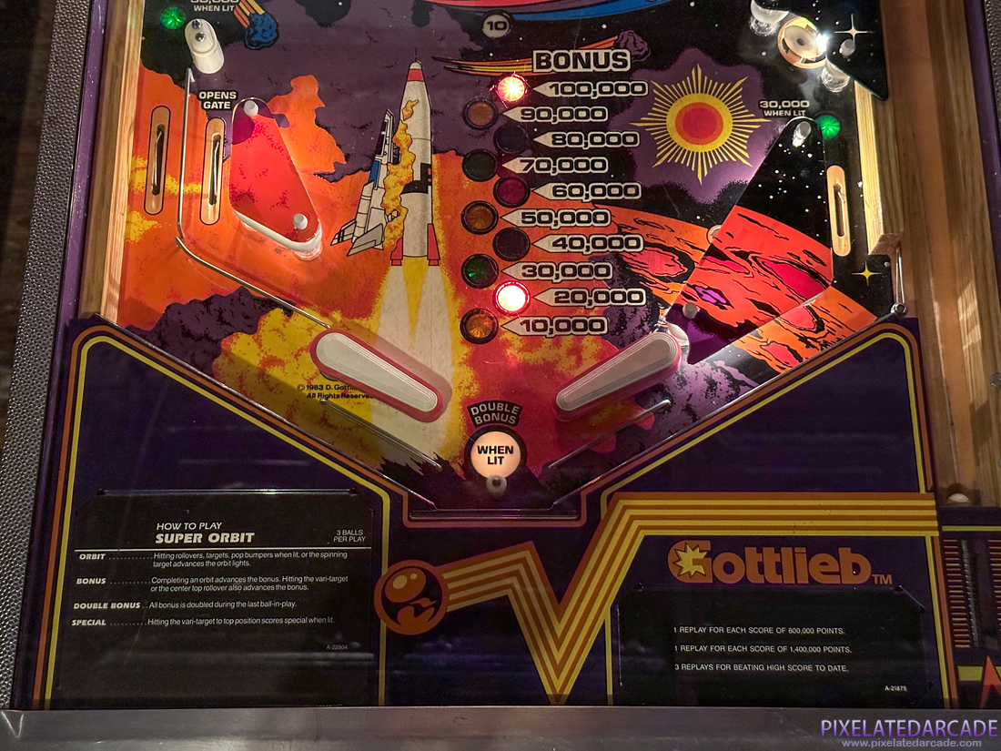 Super Orbit Photo: Super Orbit pinball cabinet - Lower playfield