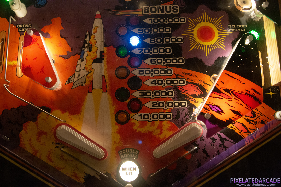 Super Orbit Photo: Super Orbit pinball cabinet - Lower playfield