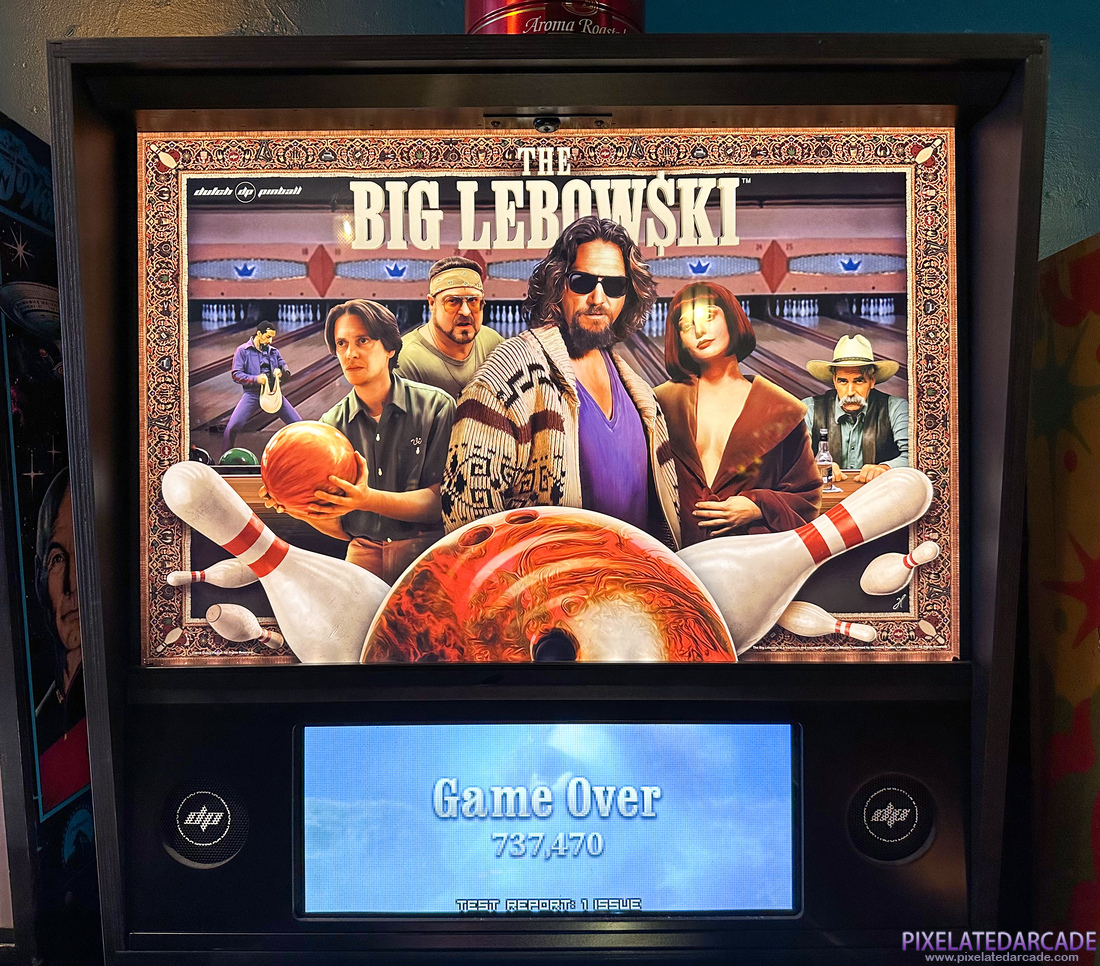 Big Lebowski, The Photo: The Big Lebowski pinball cabinet - Backbox