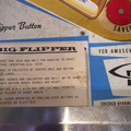 Big Flipper pinball cabinet - Instruction card