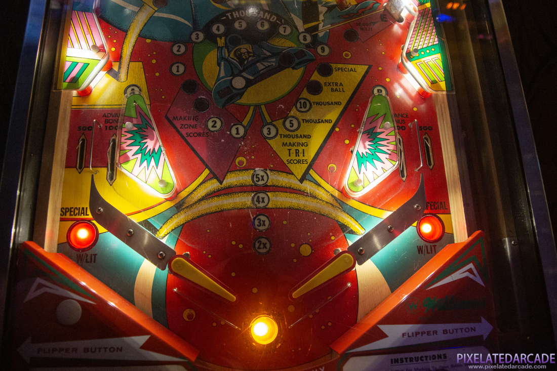 Tri Zone Photo: Tri Zone pinball cabinet - Lower playfield