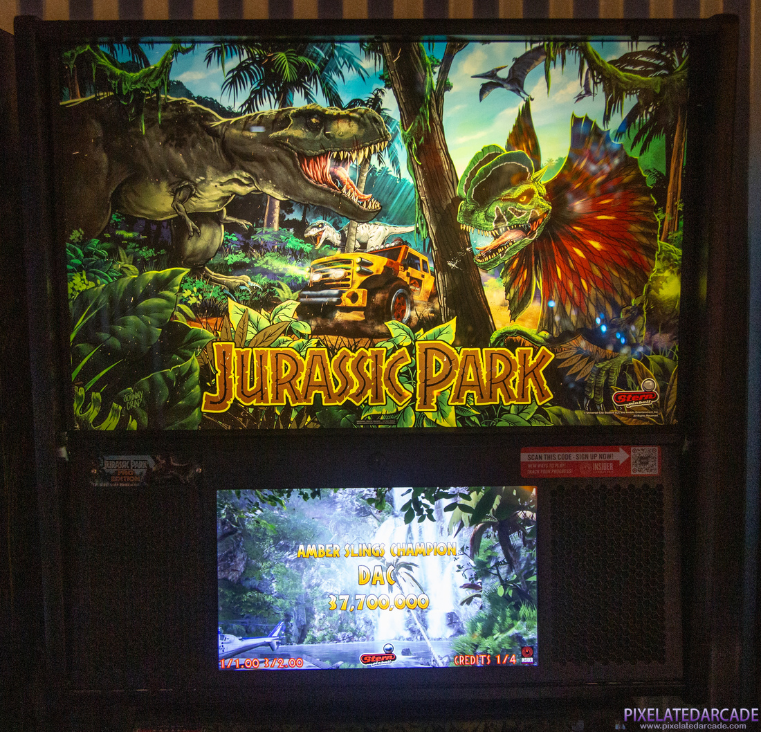 Jurassic Park Photo: Jurassic Park pinball cabinet - Backbox