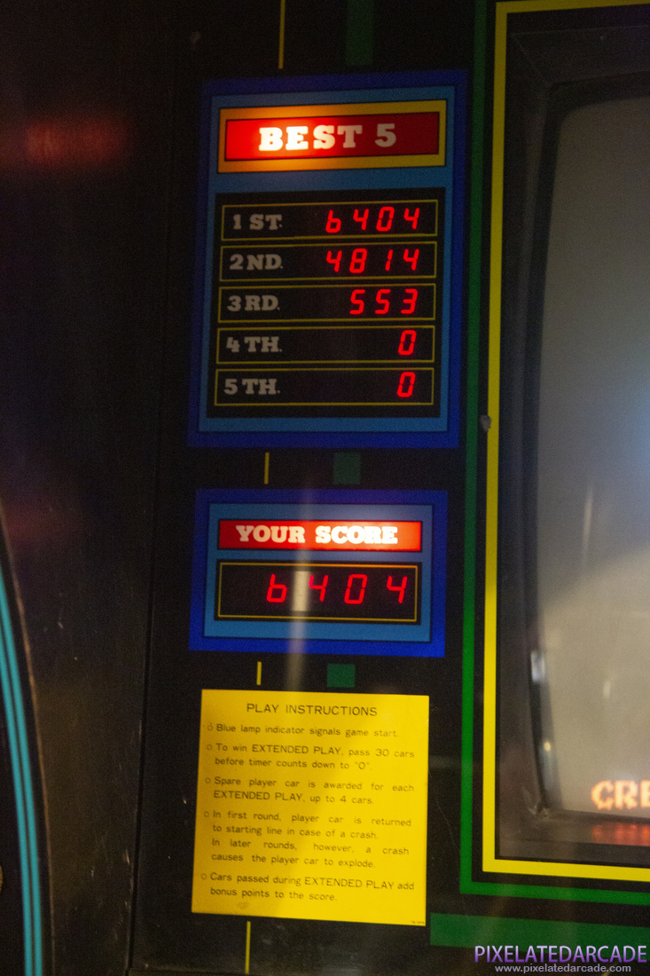 Turbo Photo: Turbo arcade cabinet - Scores and instructions