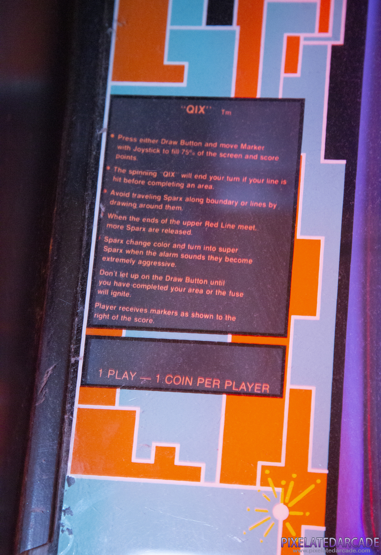 Qix Photo: Qix arcade cabinet - Instructions