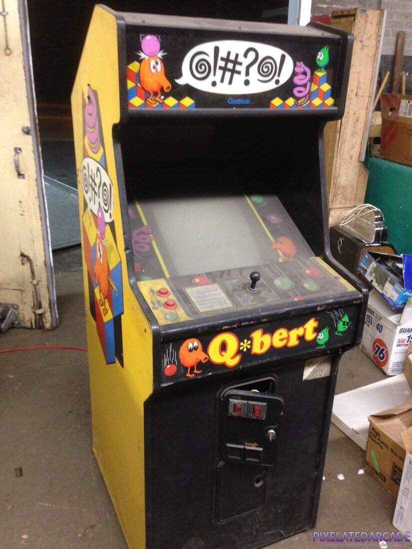 Q*bert Photo: Q*bert arcade cabinet with alternate marquee