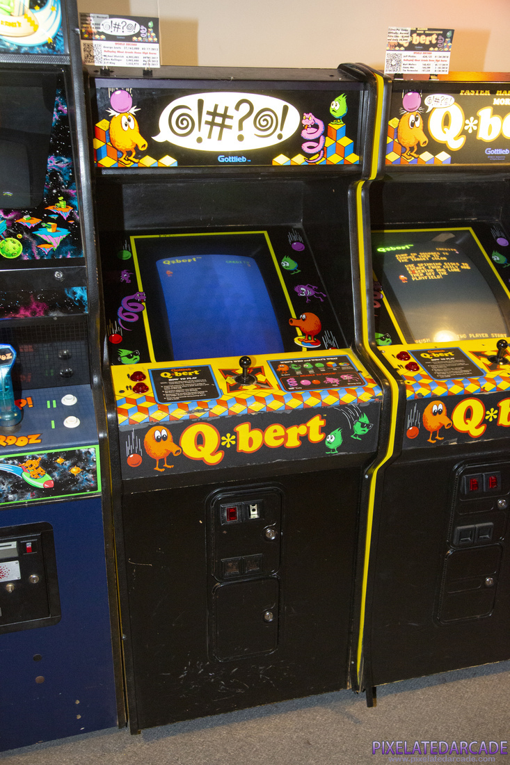Q*bert Photo: Q*bert arcade cabinet with alternate marquee