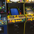 Q*bert arcade cabinet with alternate marquee