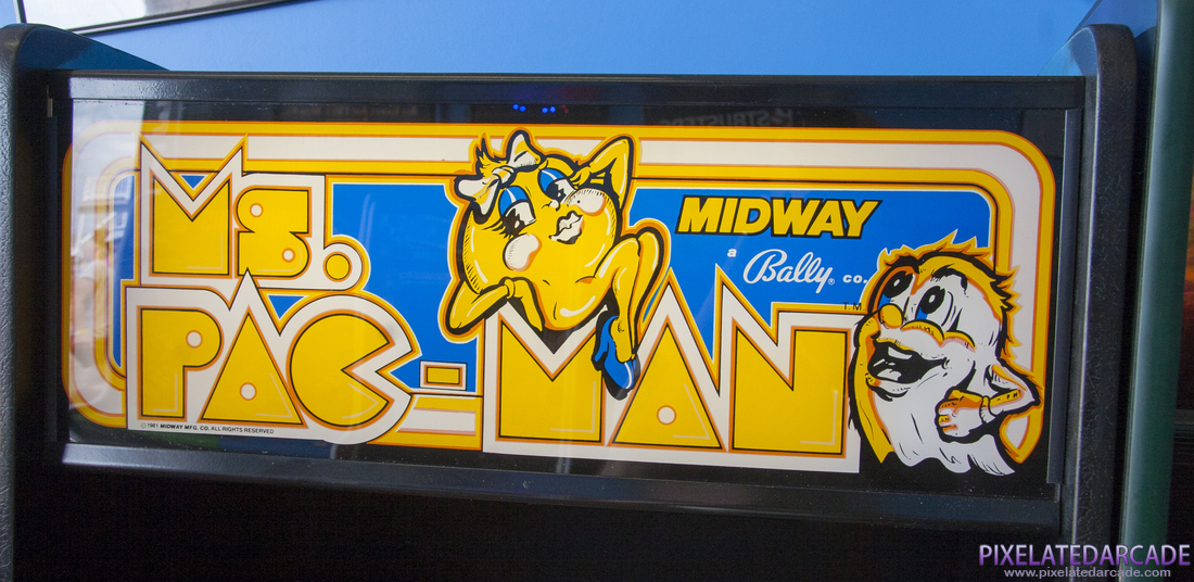 Ms. Pac-Man Photo: Ms. Pac-Man arcade marquee