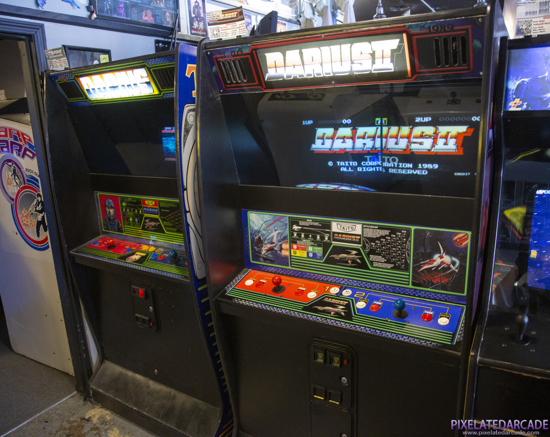 Darius Photo: Darius and Darius II arcade cabinets