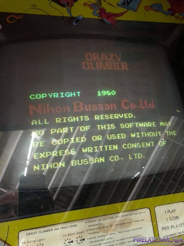 Crazy Climber Photo: Crazy Climber arcade cabinet - Monitor