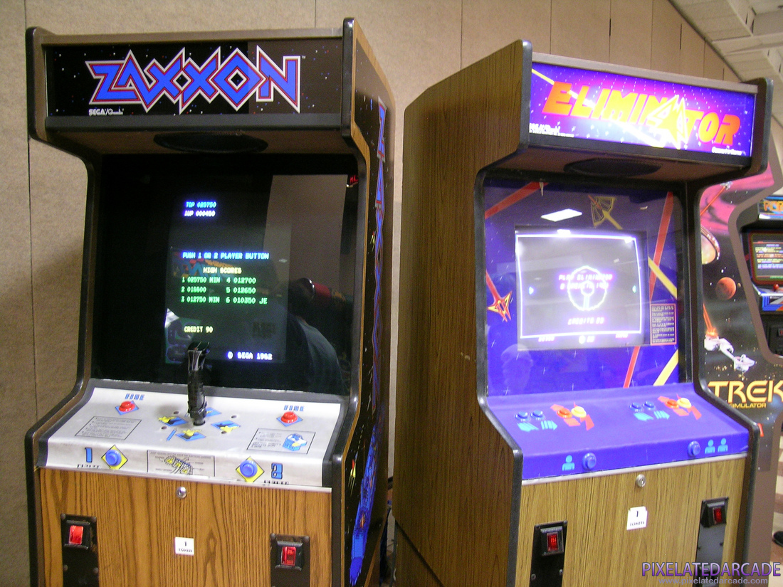 Eliminator Photo: Zaxxon and Eliminator arcade cabinets