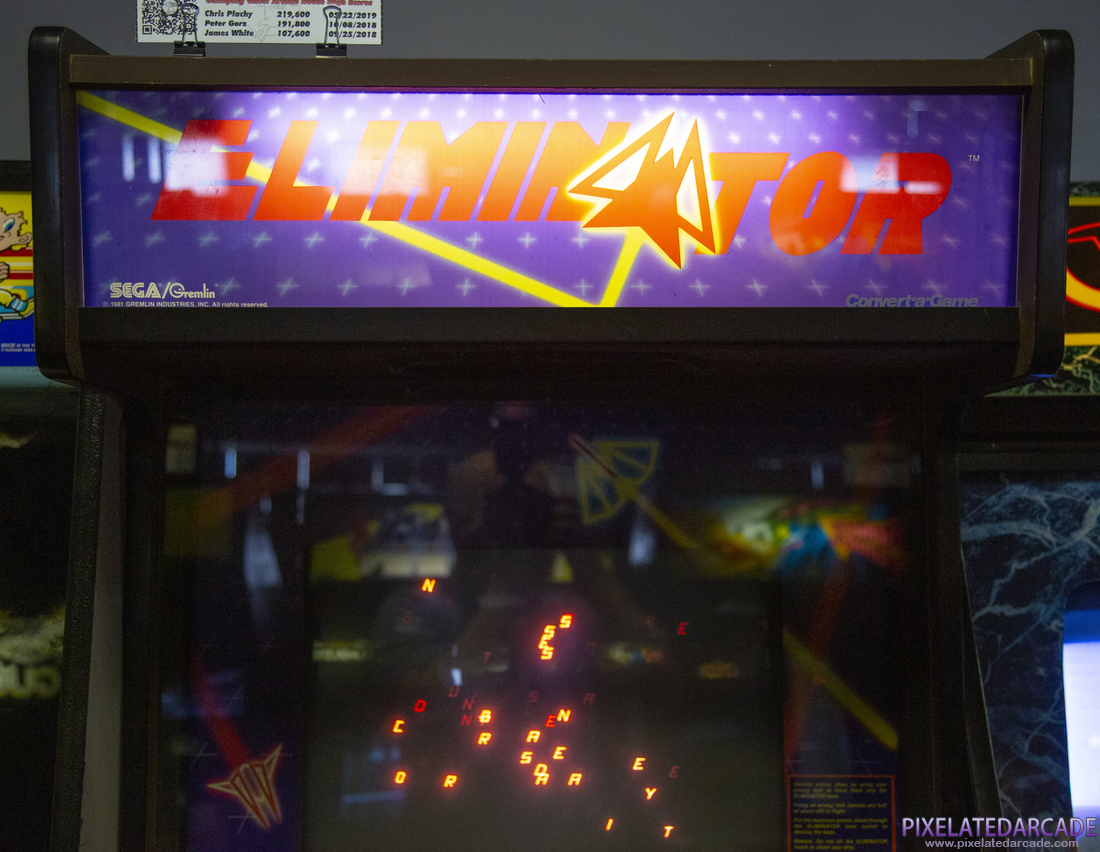 Eliminator Photo: Eliminator arcade cabinet - Marquee
