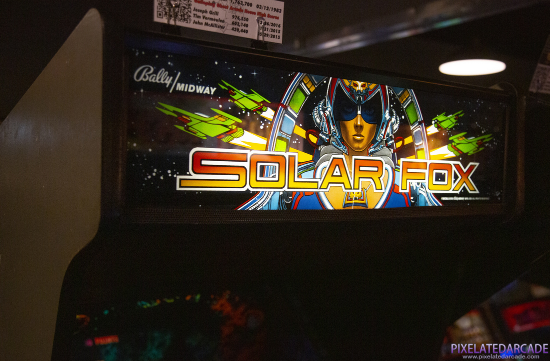 Solar Fox Photo: Solar Fox arcade cabinet - Marquee