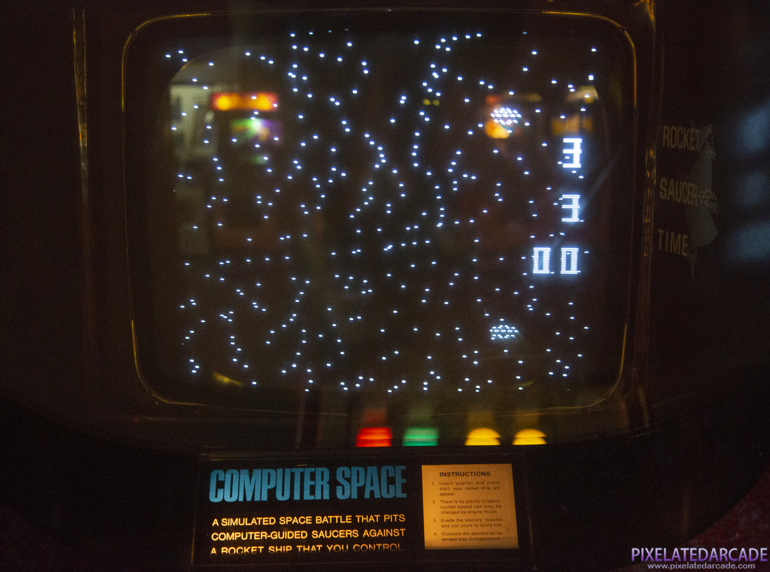 Computer Space Photo: Computer Space arcade cabinet (1 player, red version) - Monitor and Instructions
