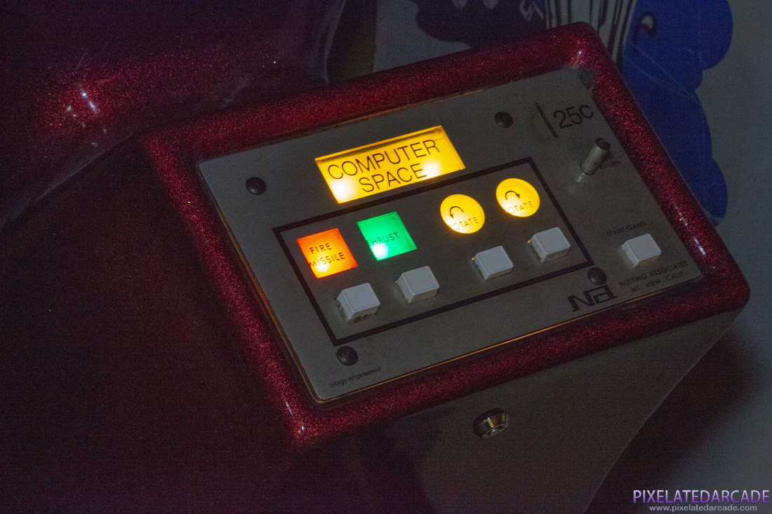 Computer Space Photo: Computer Space arcade cabinet (1 player, red version) - Controls