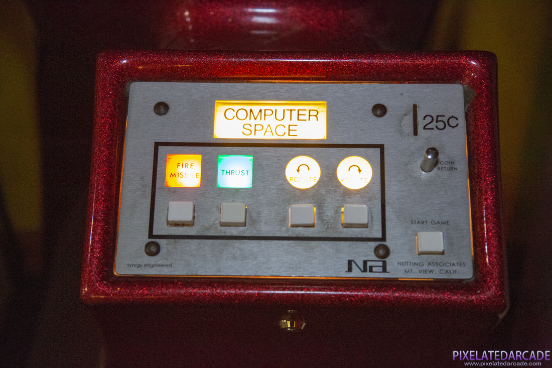 Computer Space Photo: Computer Space arcade cabinet (1 player, red version) - Controls
