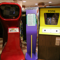 Computer Space and Pong arcade cabinets