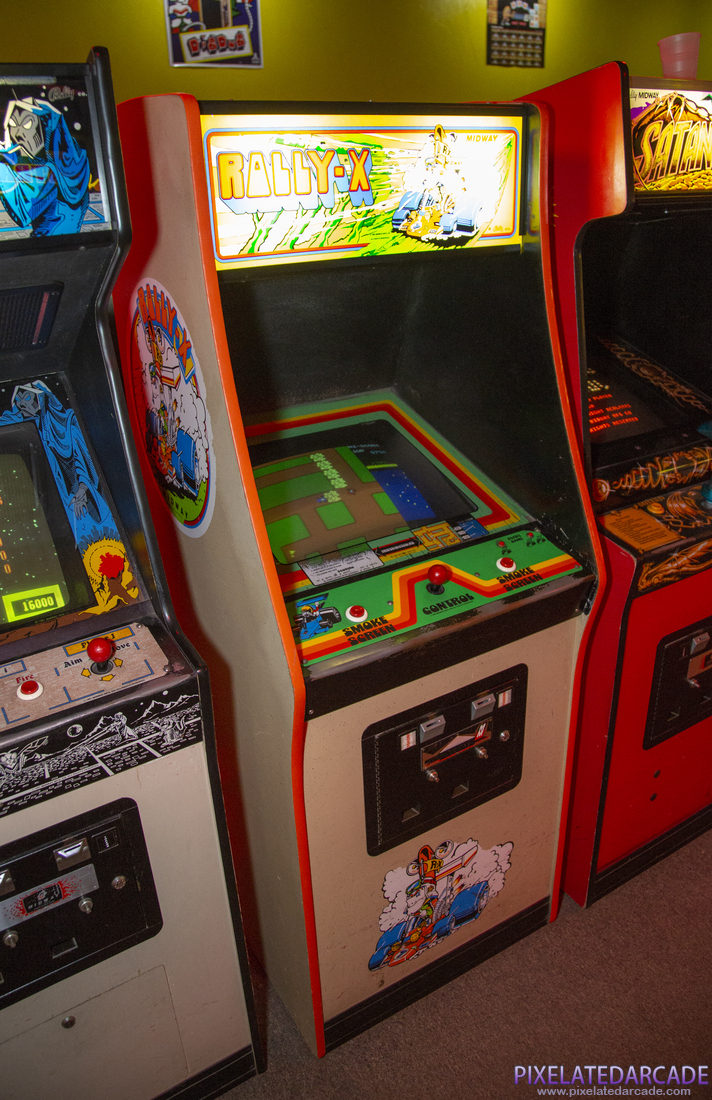 Rally-X Photo: Rally-X arcade cabinet