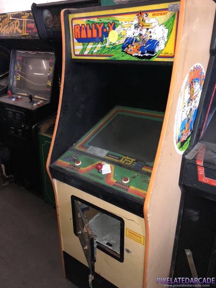 Rally-X Photo: Rally-X arcade cabinet
