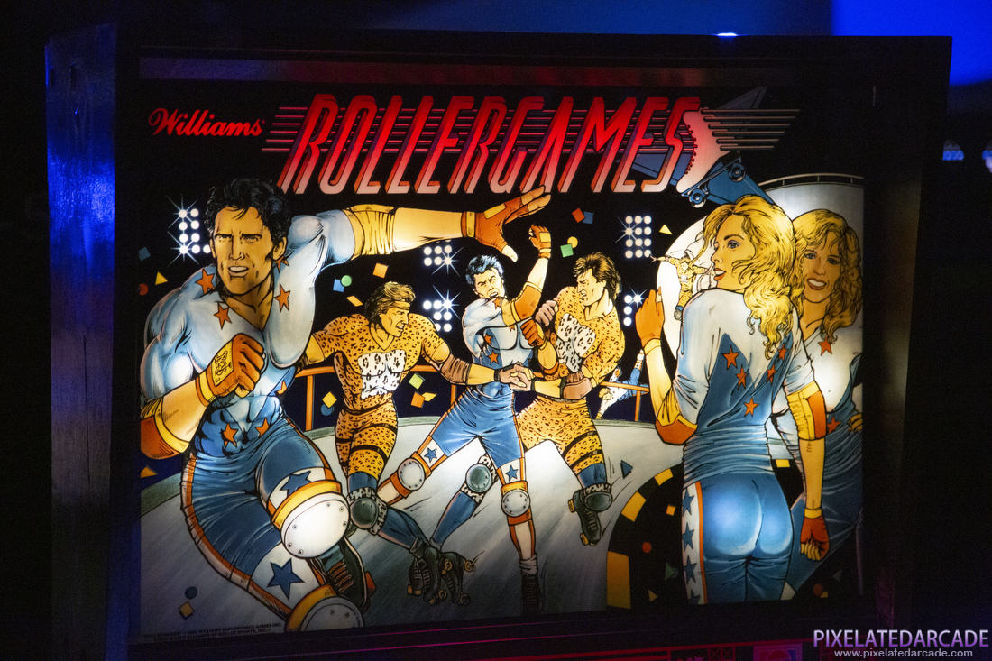 Rollergames Photo: Rollergames backglass illuminated.