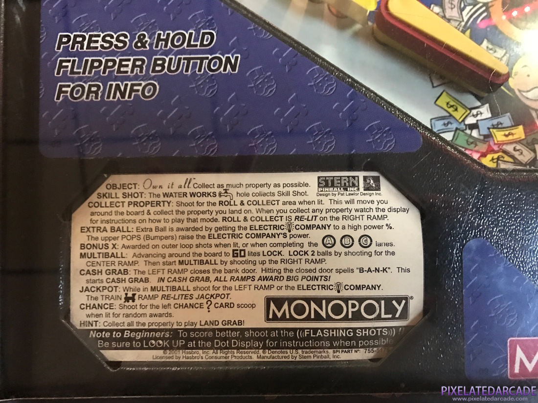 Monopoly Photo: Instruction card