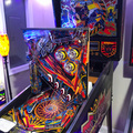 Black Knight 2000 pinball cabinet - Upper playfield in service position