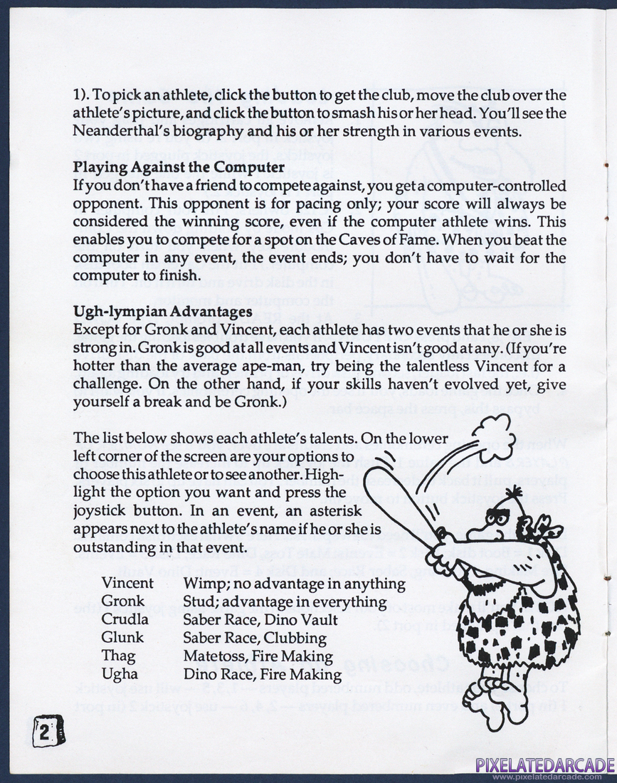 Caveman Ugh-Lympics: Instruction Manual - Page 2