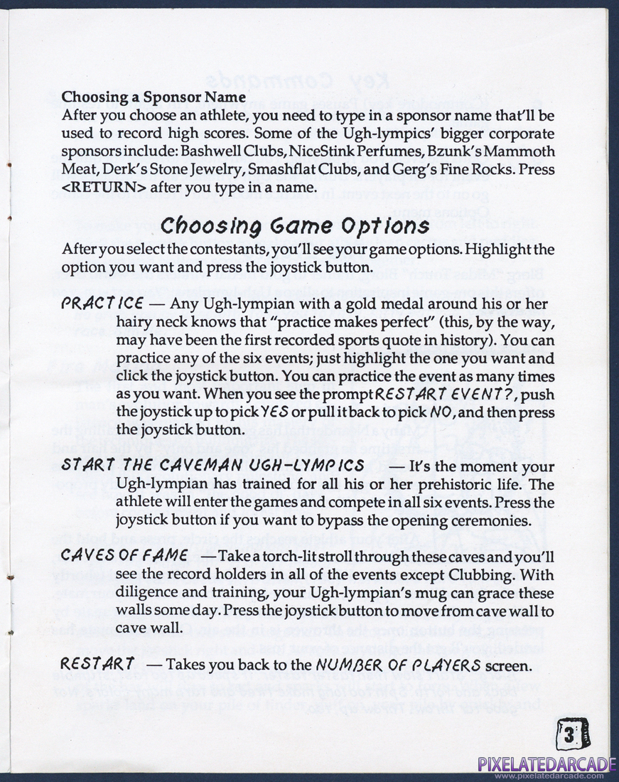 Caveman Ugh-Lympics: Instruction Manual - Page 3