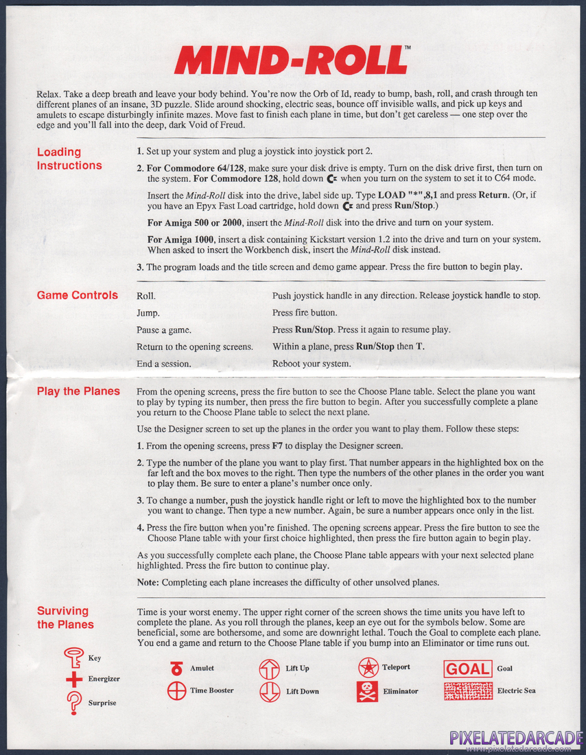 Mind-Roll: Instruction Manual - Front
