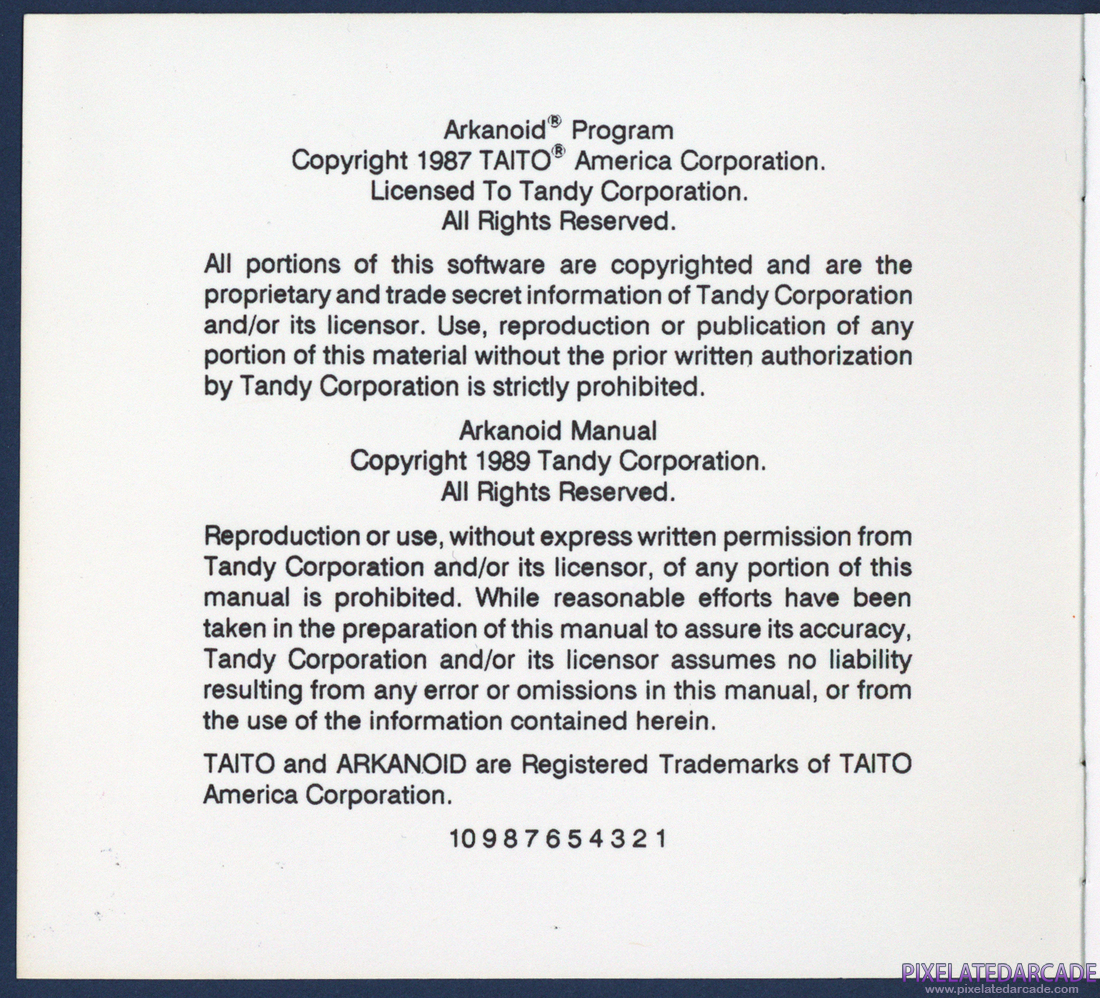 Arkanoid: Instruction Manual - Page 2