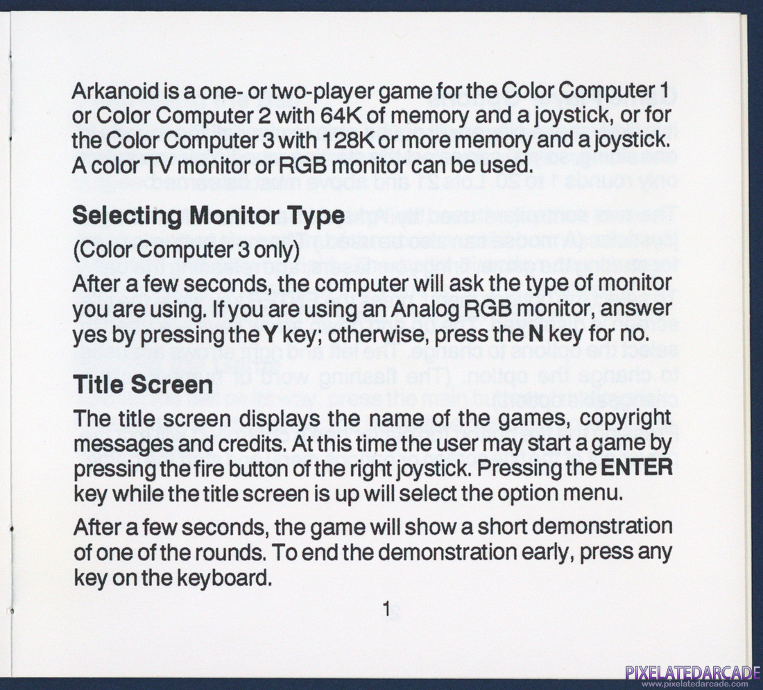 Arkanoid: Instruction Manual - Page 4