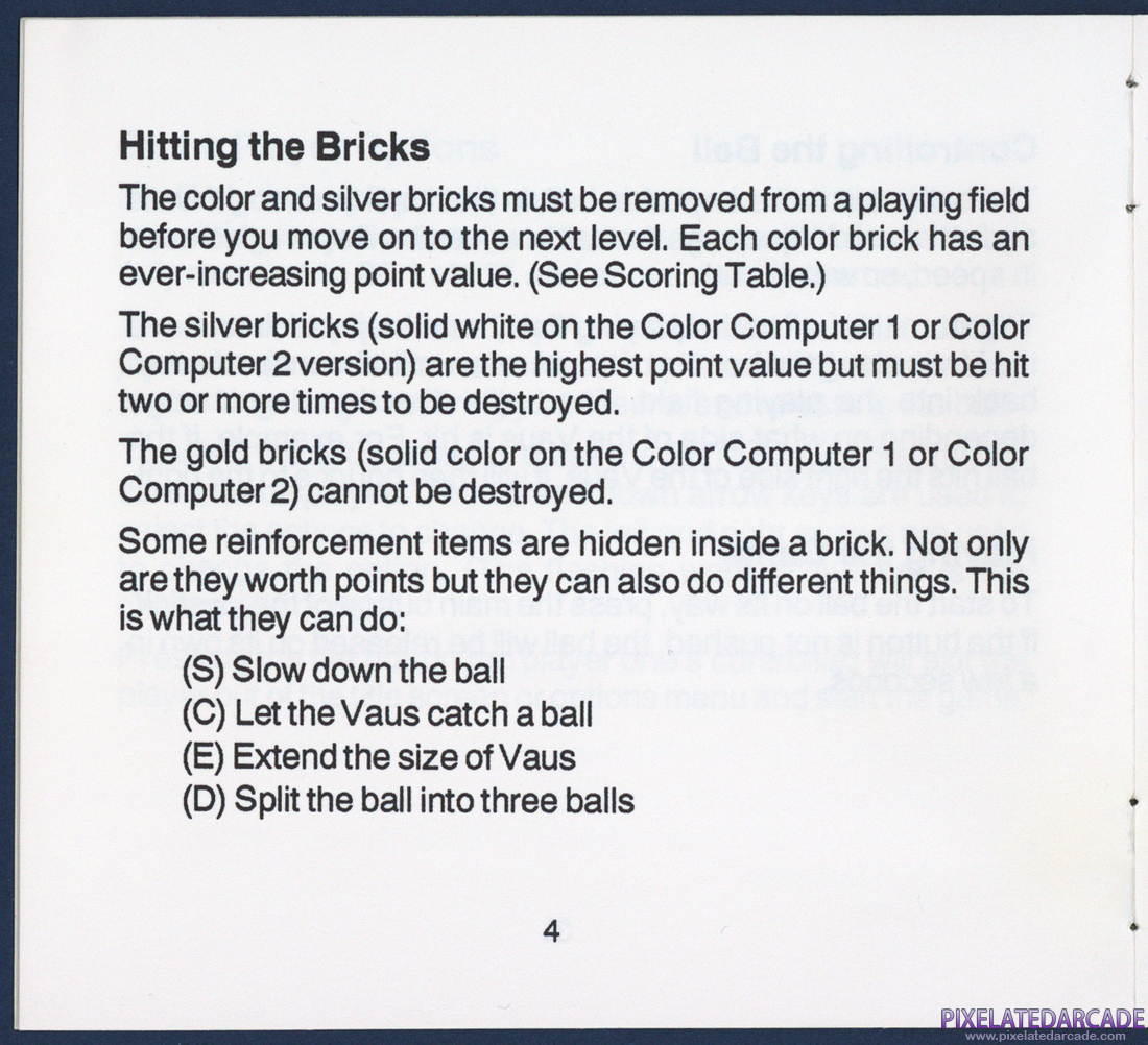 Arkanoid: Instruction Manual - Page 7