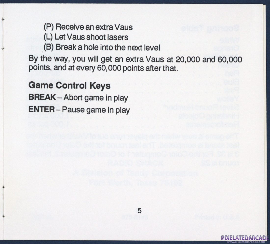 Arkanoid: Instruction Manual - Page 8
