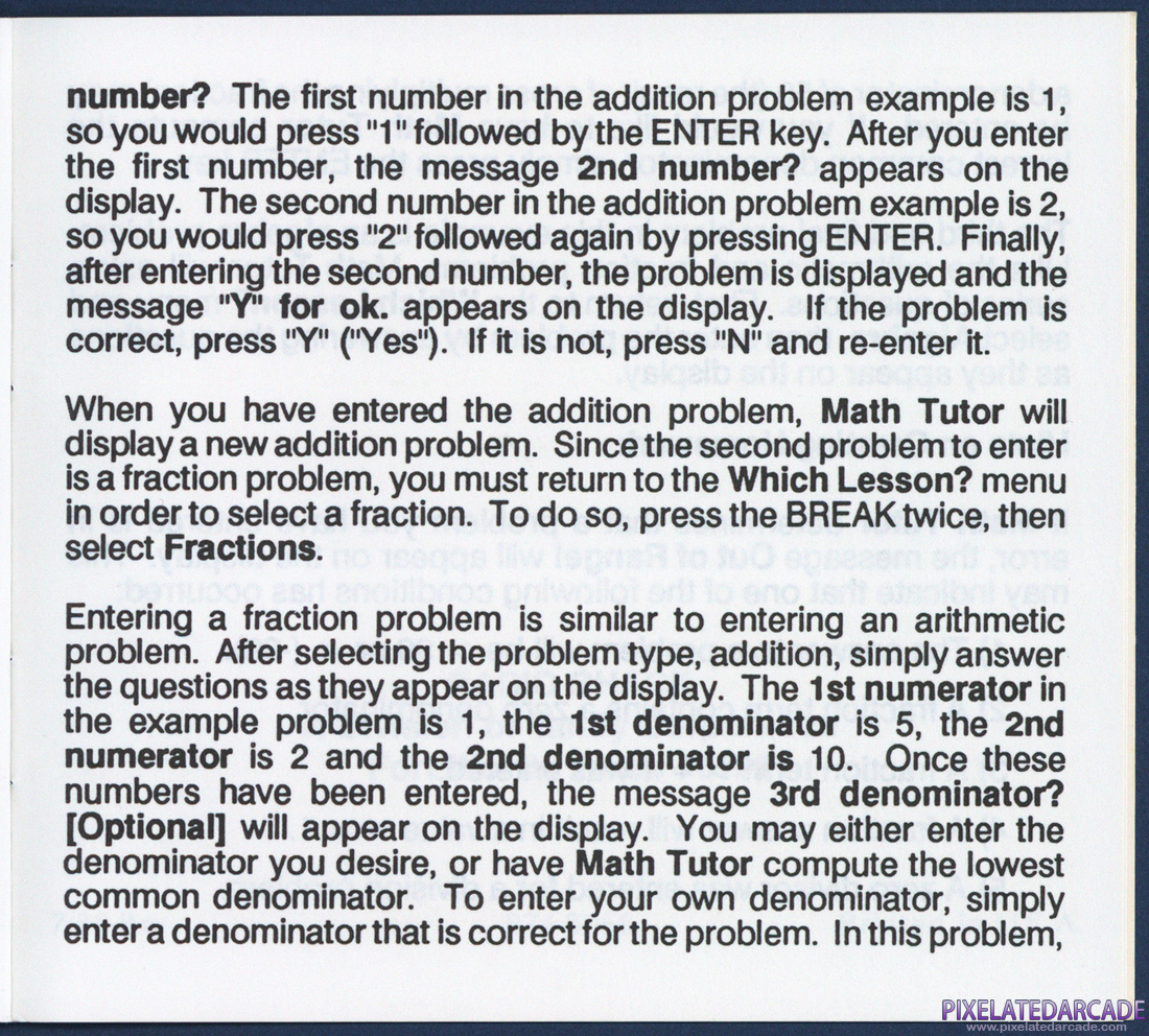 Math Tutor: Instruction Manual - Page 22