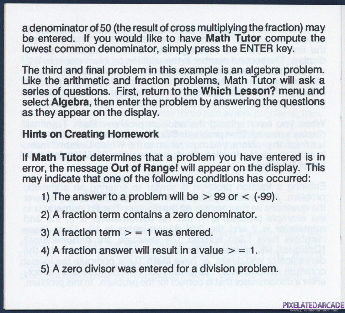 Math Tutor: Instruction Manual - Page 23