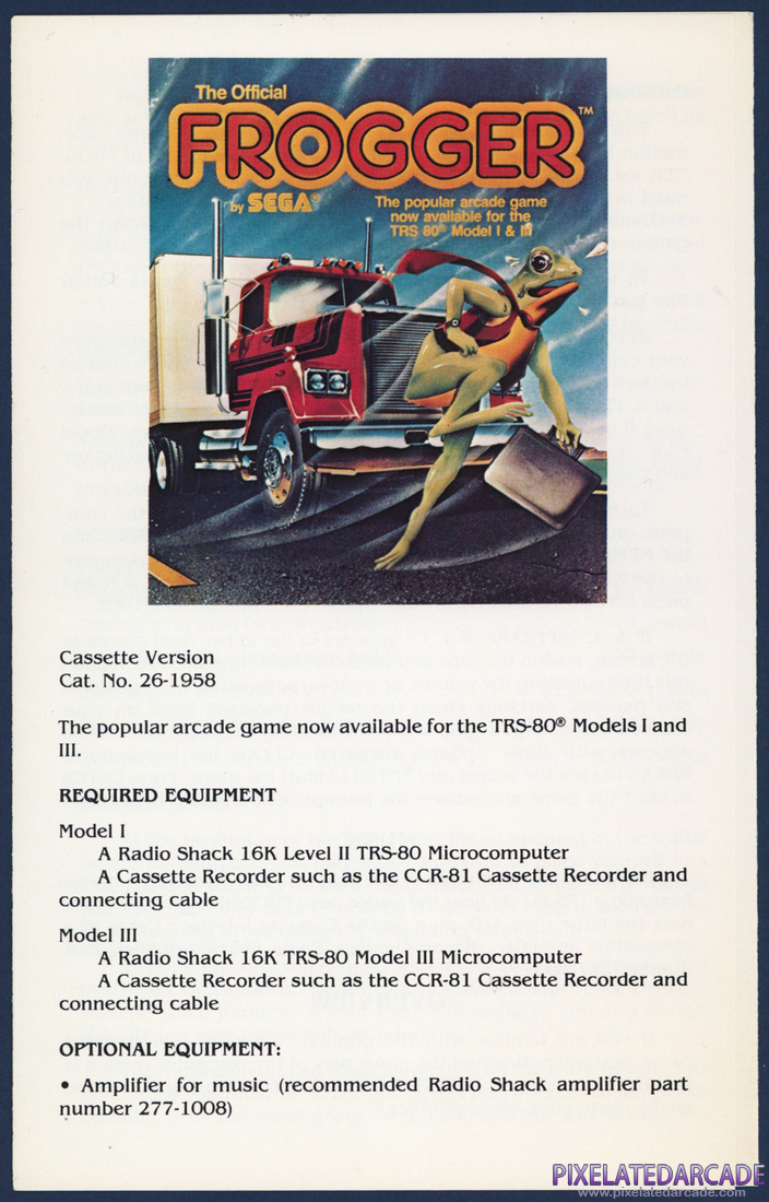 Frogger: Instruction Manual - Page 1