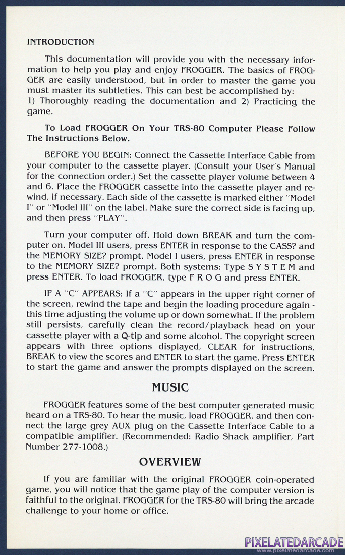 Frogger: Instruction Manual - Page 2