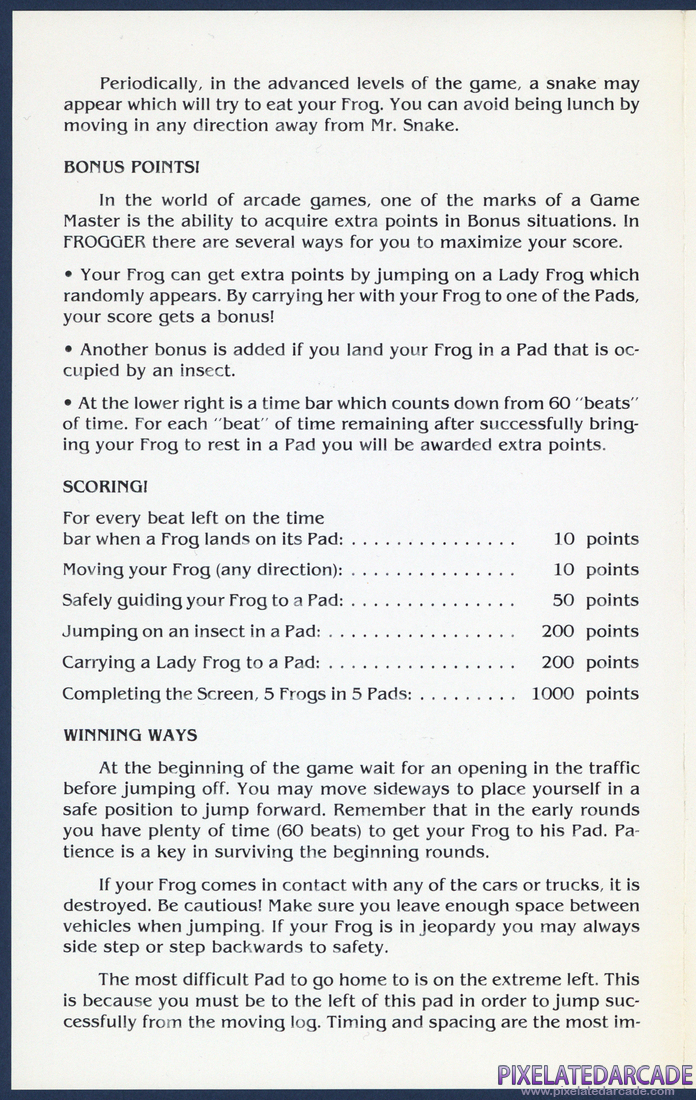 Frogger: Instruction Manual - Page 5