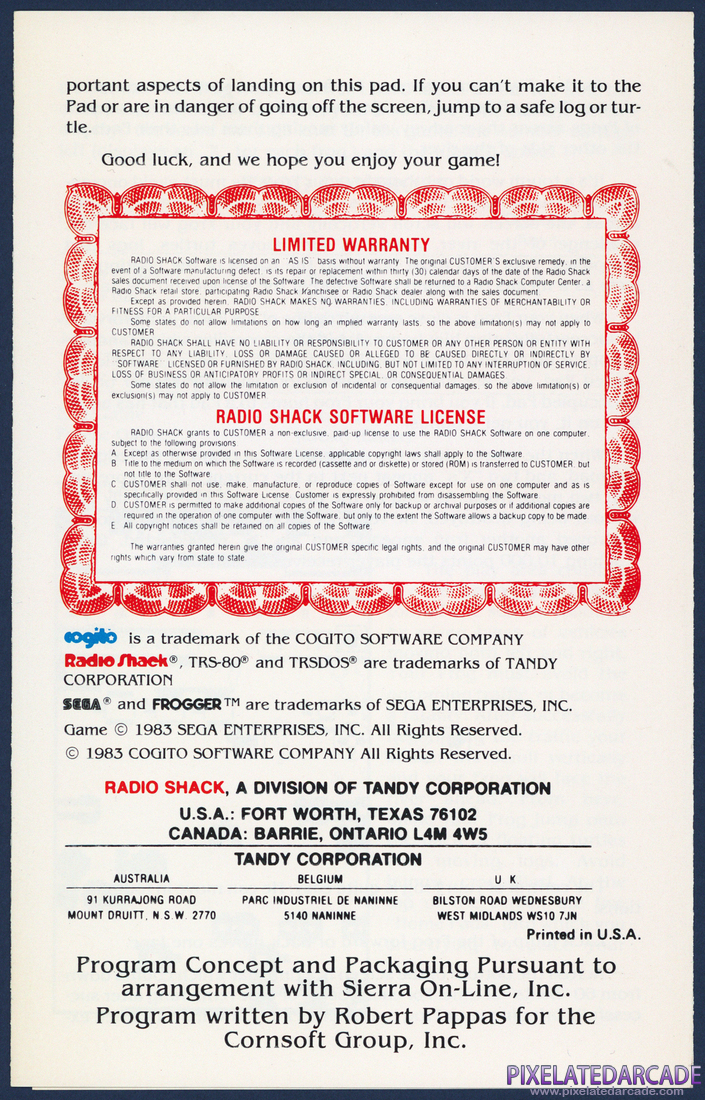 Frogger: Instruction Manual - Page 6