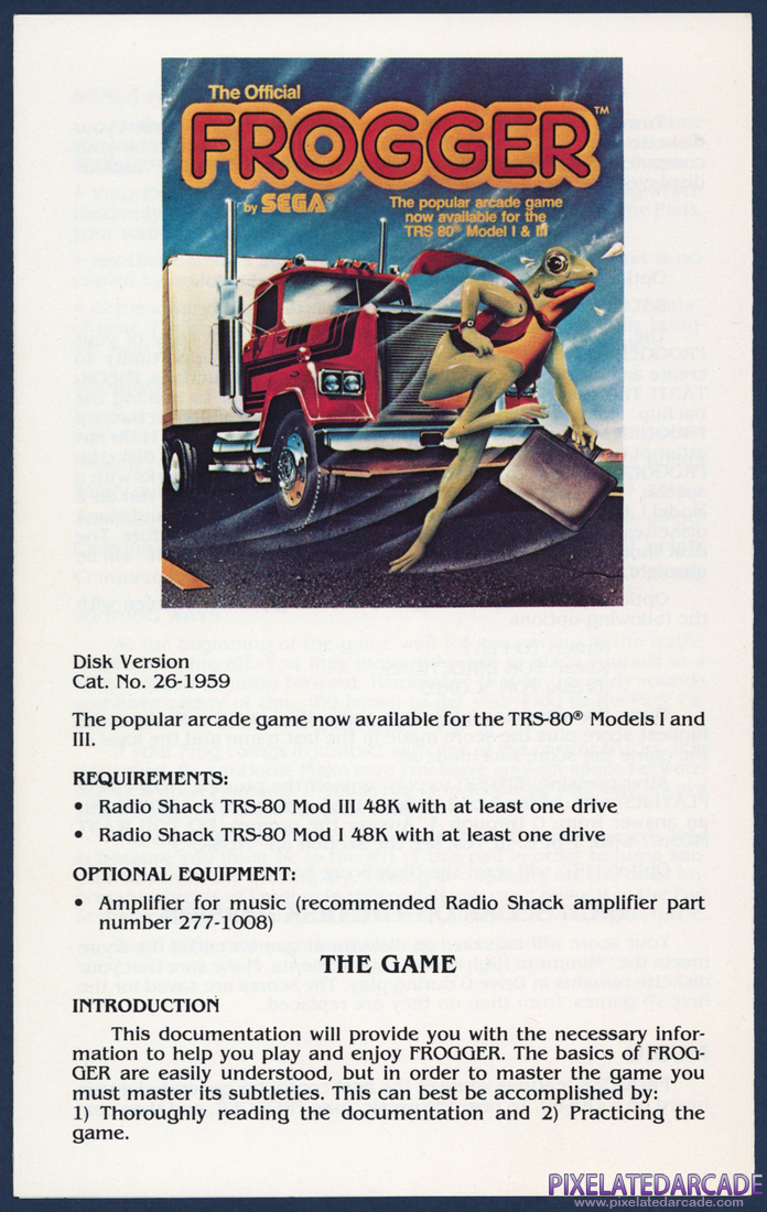 Frogger: Instruction Manual - Page 1