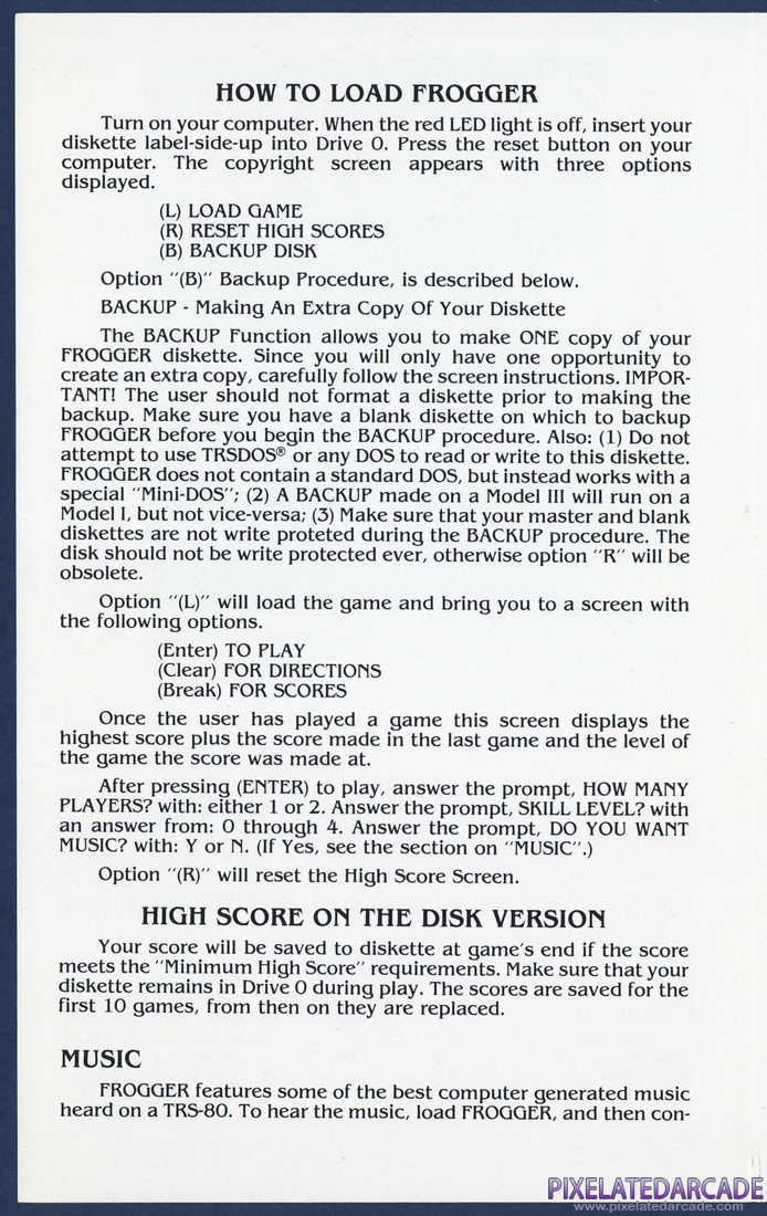 Frogger: Instruction Manual - Page 2